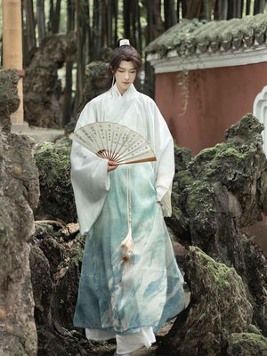 Elegant White Hanfu Dress: Unisex & Male-Friendly Design - Yandan_Hanfu