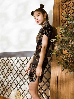 Black/Blue Modern Qipao - Yandan_Hanfu