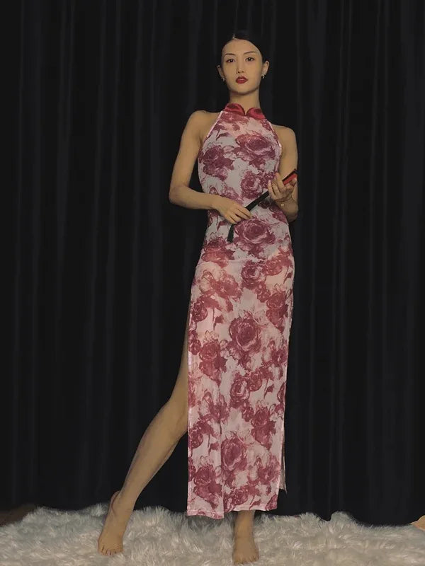 Red Dance Qipao/Cheongsam Chinese Dance Costume - Yandan_Hanfu