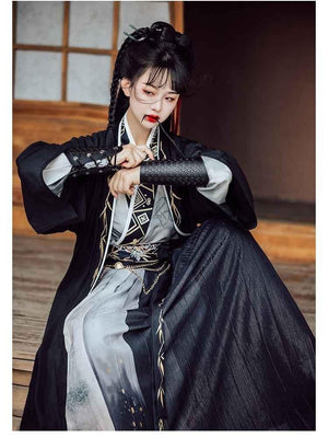 Song Dynasty | Unisex Black Hanfu 【无双】 - Yandan_Hanfu