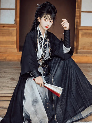 Song Dynasty | Unisex Black Hanfu 【无双】 - Yandan_Hanfu