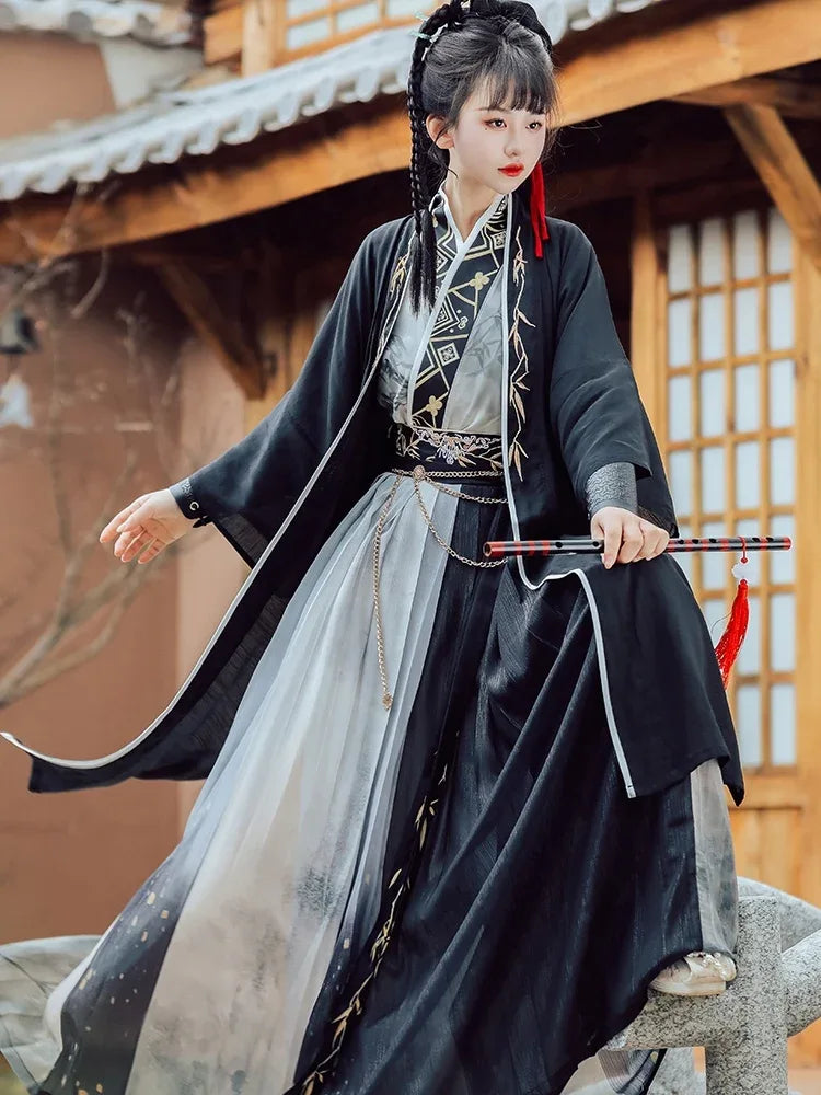 Song Dynasty | Unisex Black Hanfu 【无双】 - Yandan_Hanfu