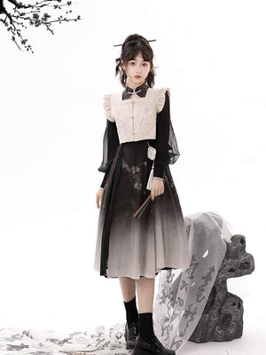 Black Modern Hanfu Dress - Yandan_Hanfu