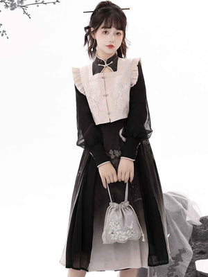 Black Modern Hanfu Dress - Yandan_Hanfu