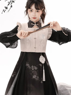 Black Modern Hanfu Dress - Yandan_Hanfu