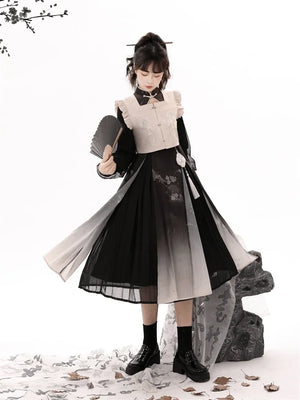 Black Modern Hanfu Dress - Yandan_Hanfu
