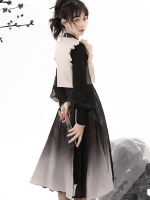Black Modern Hanfu Dress - Yandan_Hanfu