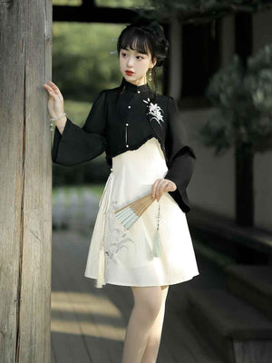 Black Modern Chinese Dress - Yandan_Hanfu