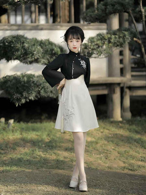 Black Modern Chinese Dress - Yandan_Hanfu