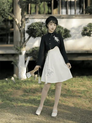 Black Modern Chinese Dress - Yandan_Hanfu