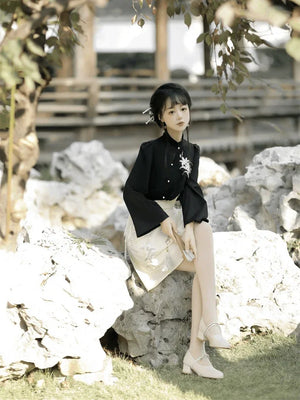 Black Modern Chinese Dress - Yandan_Hanfu