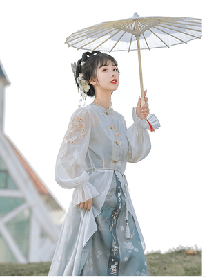 Blue Modern Hanfu Dress