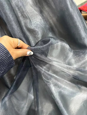 Moonlit Mist Hanbok – Soft Floral Embroidered Jeogori & Cloud-Dye Chiffon Skirt Set - Yandan_Hanfu