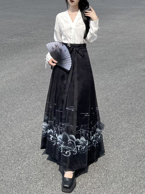 This elegant black hanfu features flowing hanfu sleeves, a chic hanfu jacket, and layered designs. Perfect as a princess hanfu dress, fairy hanfu dress, or casual hanfu, it suits every hanfu woman. Pair with a hanfu shirt or wear it as a modern hanfu dress, inspired by Ming Dynasty hanfu. Ideal for hanfu cosplay or as a warm winter hanfu, it’s available at our trusted hanfu shop. Explore styles from the best Chinese designer clothing websites and modern Chinese clothes collections.