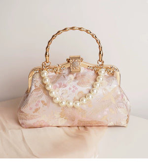 Authentic new chinese style crossbody bag small handbag for cheongsam and hanfu wedding wear standing front