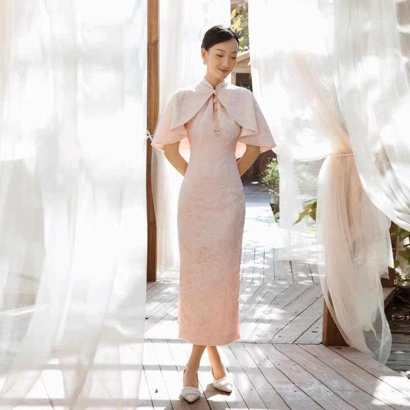pink dress for engagement Sweetheart Party Engagement Dress Big Detachable Bow Train DW897 -