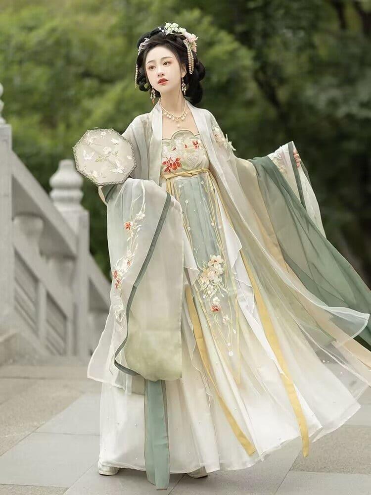 Red or Green Layered Hanfu Dress