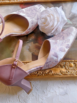  Chinese style wedding bridal cheongsam heels pink lace floral t strap stiletto pumps for qipao and hanfu for women lace detail