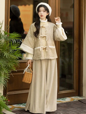 Brown modern hanfu dress for women, combining traditional Song Dynasty elegance with contemporary Chinese style. Made from luxurious silk, this hanfu includes options for a coordinating coat or jacket, making it perfect for winter wear, casual outings, or formal occasions such as graduations. This hanfu dress is available in our online hanfu shop, where customers can find authentic hanfu for sale, including casual hanfu, modern Chinese clothing from top Chinese brands, and other unique styles. Ideal for tho