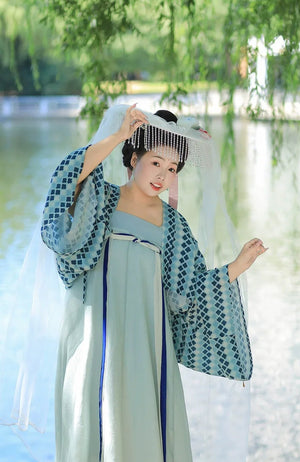 Complete bicheng plus size hanfu set tang style famen temple inspired qi xiong autumn outfit full length view