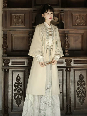Complete fangye old dream new chinese hanfu green modern 3 piece set for women spring summer commuting full length view