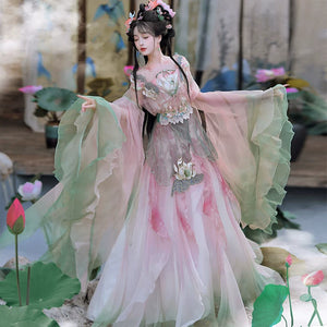 Complete fuying wei jin hanfu set southern northern dynasties big sleeved shirt daily fairy energy spring summer outfit full length view
