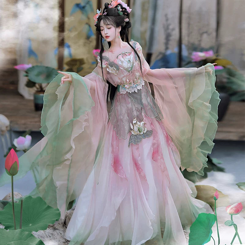 Complete fuying wei jin hanfu set southern northern dynasties big sleeved shirt daily fairy energy spring summer outfit full length view