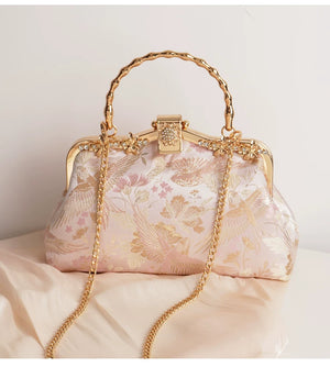 Complete new chinese style set small crossbody handbag for cheongsam hanfu wedding and daily full length view