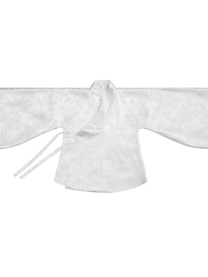 Cross collar pipa sleeve hanfu jacket dark jacquard floral plus size daily wear

