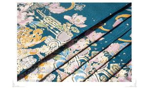  Double warp horse face skirt movie chang an finch green brocade
