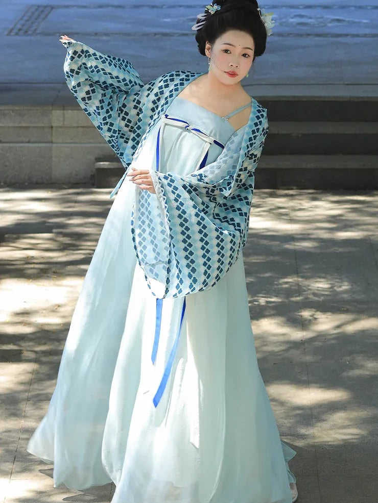 Elegant bicheng plus size tang hanfu famen temple inspired qi xiong outfit for autumn season side view