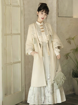  Elegant fangye old dream new chinese style green hanfu modern 3 piece set for women casual and commuting side view

