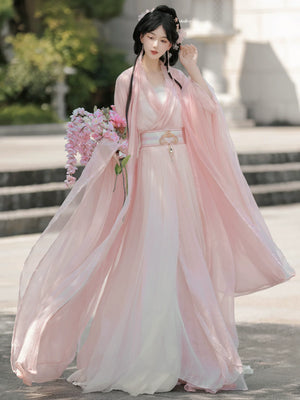 Film tv style hanfu rolling moon wei jin double layer large sleeved shirt warring states robe spring summer