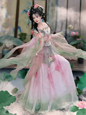  Fuying hanfu big sleeved shirt wei jinfeng southern northern dynasties daily fairy energy spring summer suit for women back view