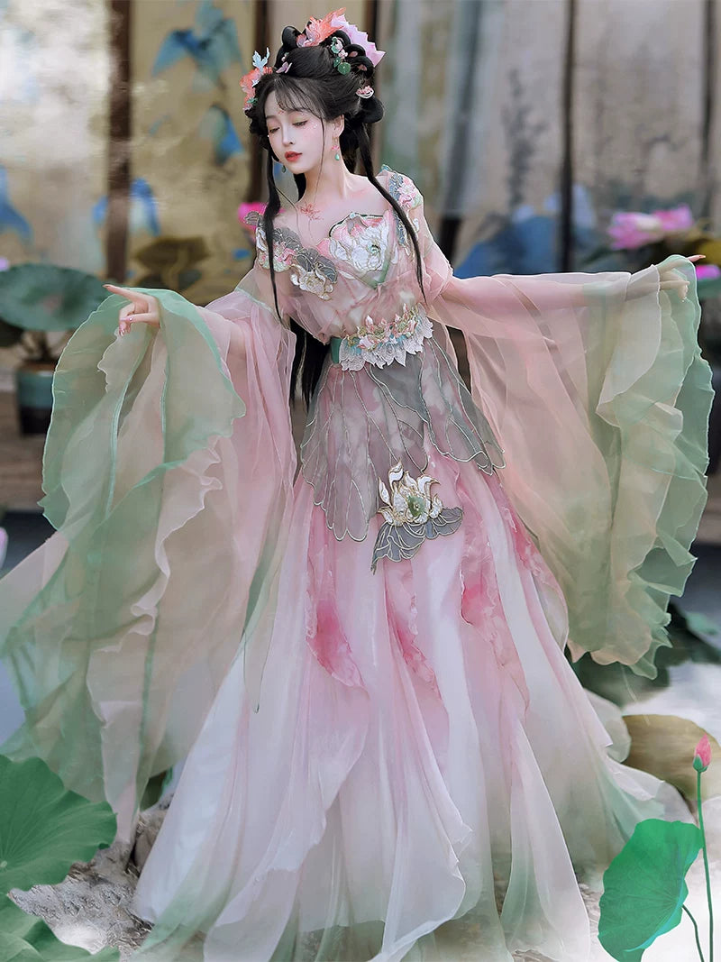 Fuying hanfu female wei jinfeng southern and northern dynasties big sleeved shirt daily fairy energy spring and summer suit for women front view

