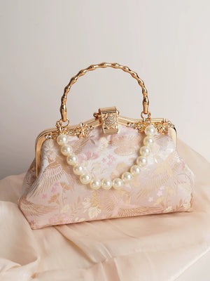  New chinese style handbag for women with cheongsam to wear hanfu small bag crossbody wedding bag for bride front view

