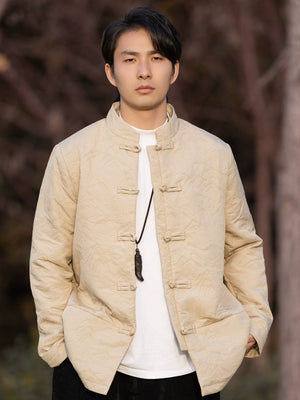  New chinese style tang suit jacket traditional mandarin collar coat for men women daily wear front view

