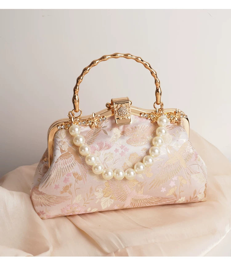 New chinese wedding small handbag crossbody bag for women with cheongsam and hanfu daily use fabric and detail