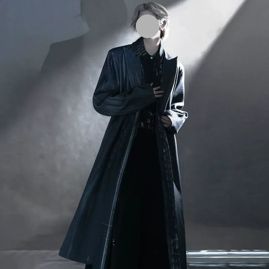 Rhythmic Ink Ink Rhythm – Unisex Wool Coat Set in New Chinese Style | Calligraphy ...