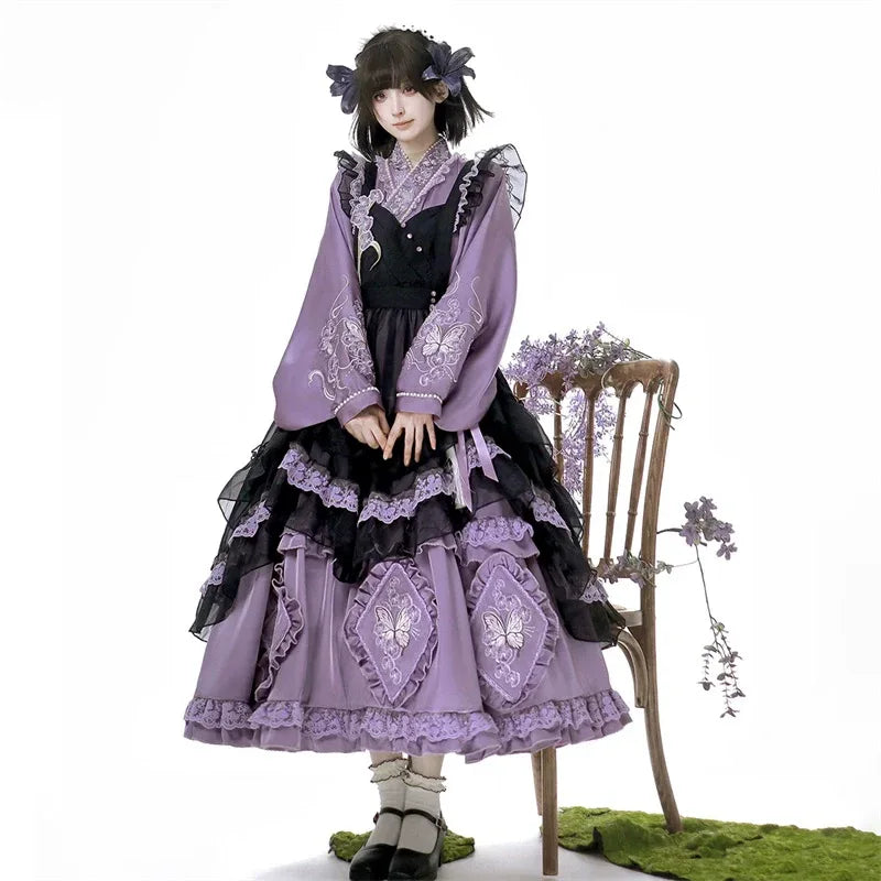 Purple Chinese-Inspired Lolita Dress Set