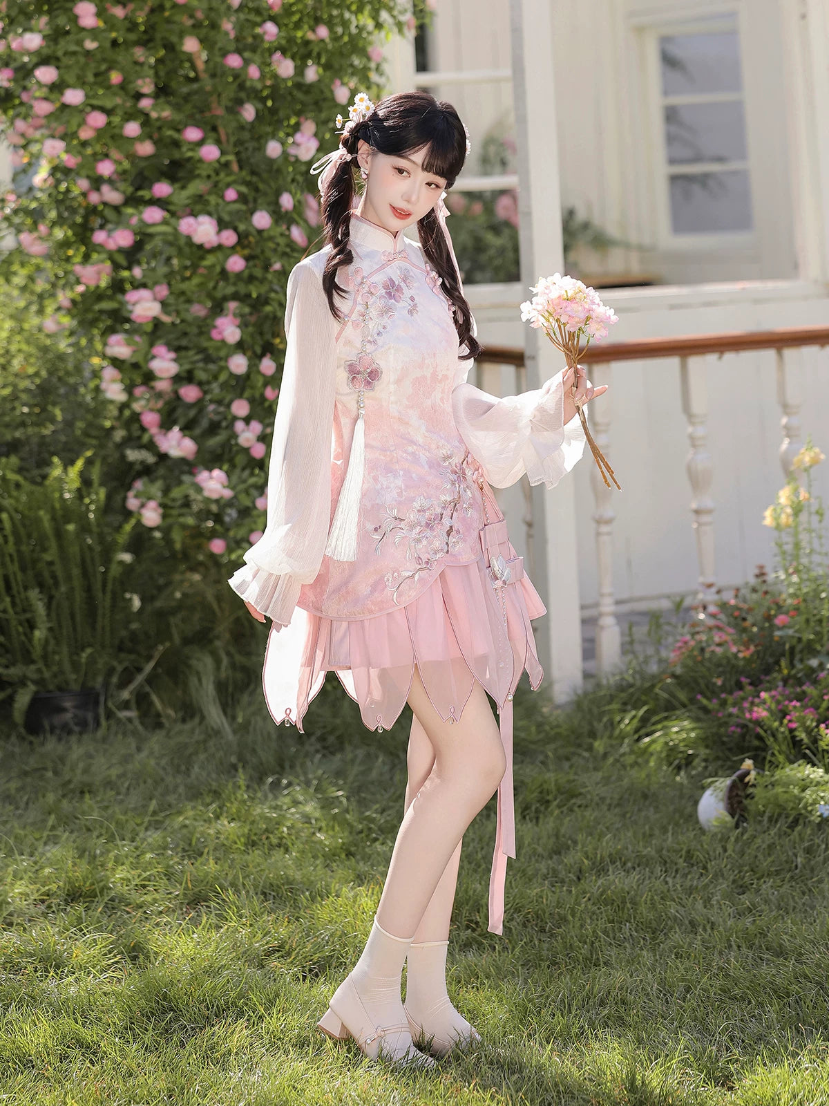 chinese mini dress SMDSAZ Vintage Wedding Wedding Cheongsam Party Evening Dress (Color : Style 12 97% polyester 3% spandex Women Chinese Traditional Satin Mini