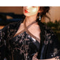 Incense two-piece set | Chinese summer thin velvet neck coat summer Cheongsam Dress