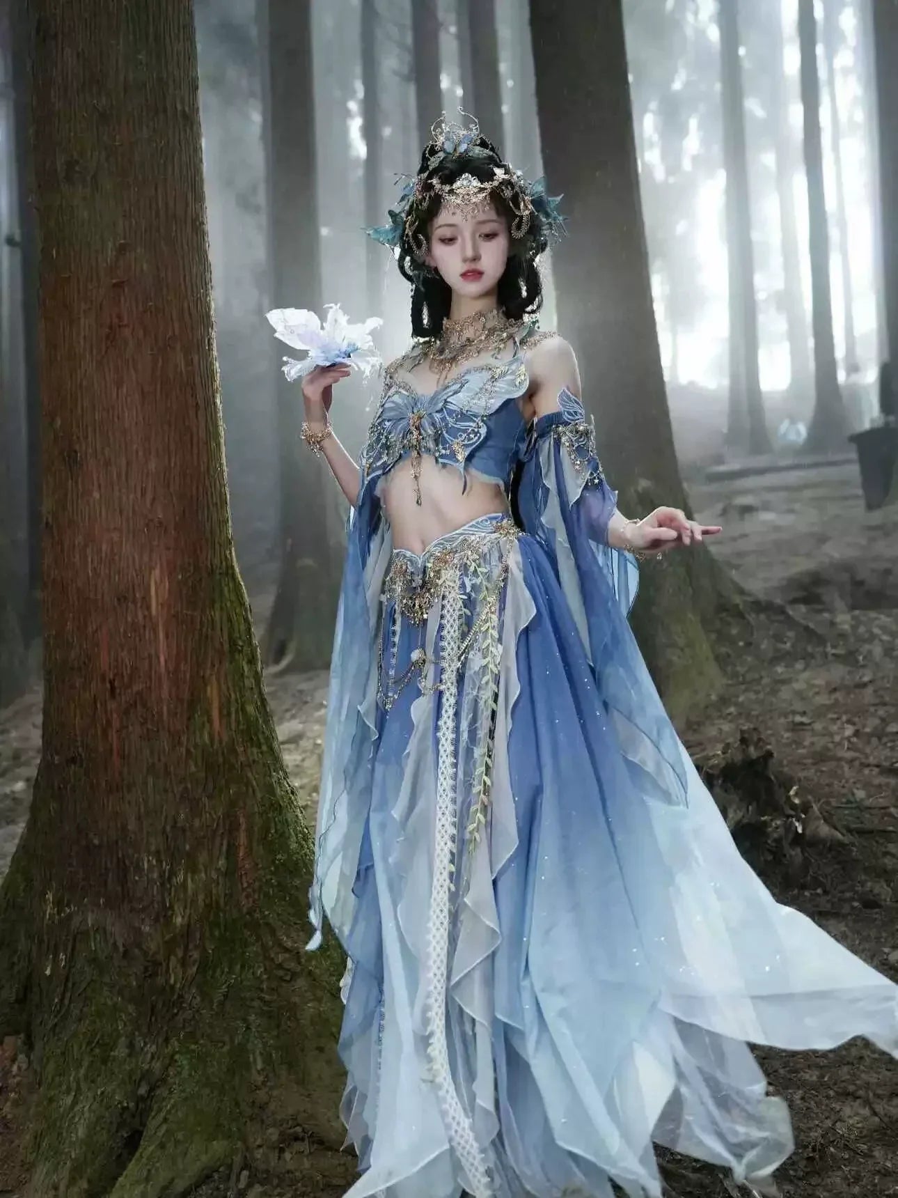 [Butterfly] Hanfu Female Embroidery Western Regions Girl Fairy Energy Suit Summer - Yandan_Hanfu