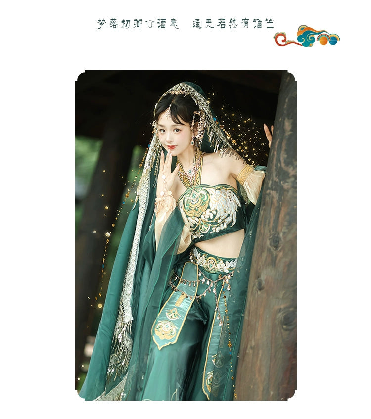 Discover green hanfu for women with elegant hanfu sleeves, intricate hanfu patterns, and layered designs. Perfect for princess hanfu dress, fairy hanfu dress, sexy hanfu, or hanfu cosplay. Pair with a hanfu skirt, hanfu coat, or dark green hanfu jacket. For men, shop modern hanfu male robes inspired by Tang Dynasty hanfu. Visit our hanfu shop for the best hanfu for sale.