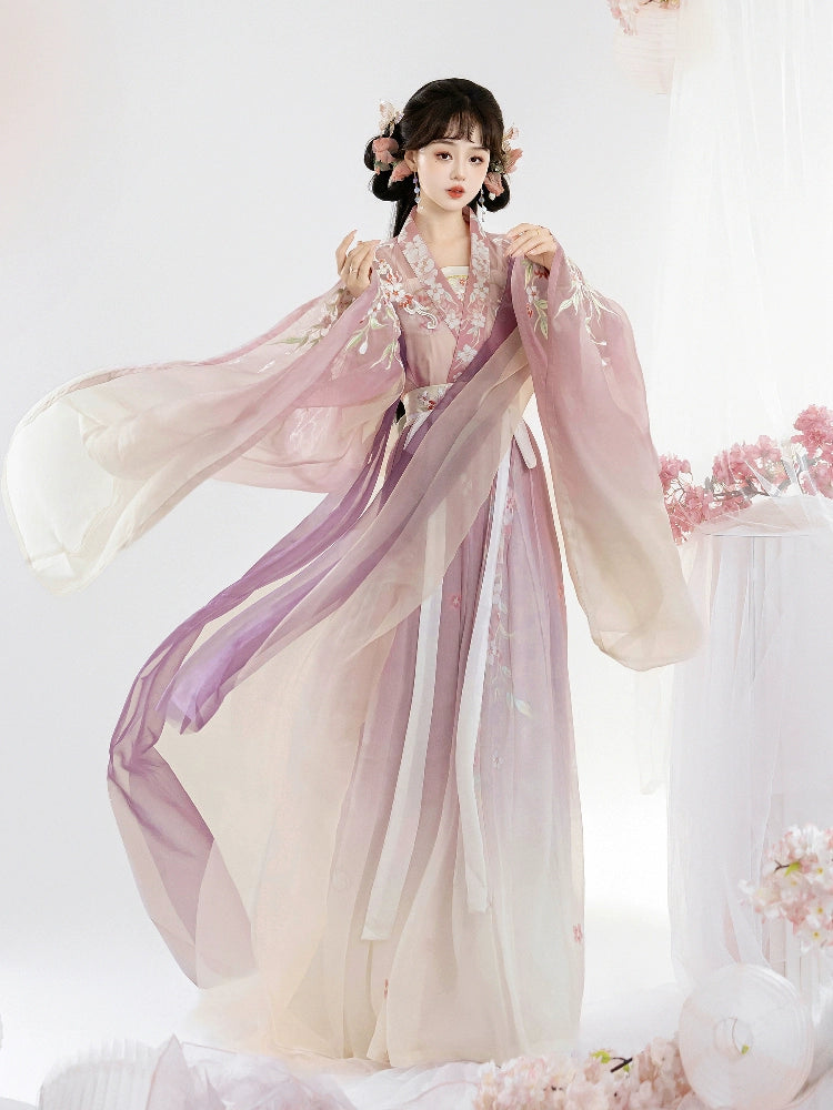 Hua Yuanyue, Hanfu female Wei Jinfeng Nanbei Dynasty big-sleeved shirt, daily fairy energy spring and summer suit