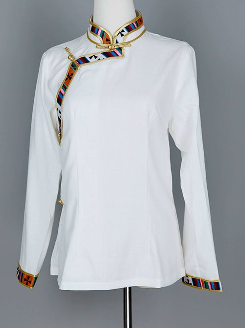 Noble Tibetan robe white Tibetan clothing