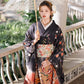 Japanese Kimono Retro Gorgeous Small Sleeve Improved Kimono Black Butterfly