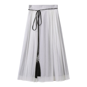 Purple hanfu shirt and ivory half skirt casual New Chinese style
