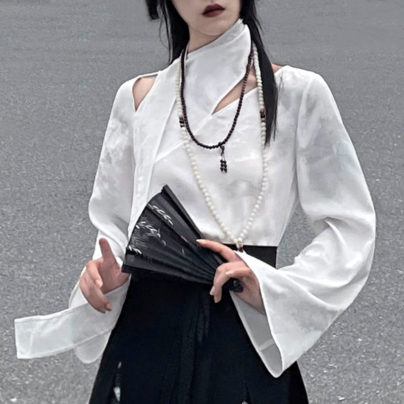 New Chinese style | shirt top embroidered horse skirt suit