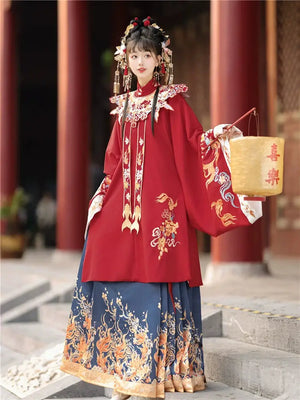 This red hanfu with elegant hanfu sleeves is inspired by Ming Dynasty hanfu male designs. Perfect as a princess hanfu dress, it’s available in silk hanfu, cotton hanfu, and hanfu lolita styles. Featuring layered hanfu jacket options, it’s ideal for hanfu women, including plus size hanfu. Pair it with a hanfu shirt and shop authentic designs at our hanfu shop.